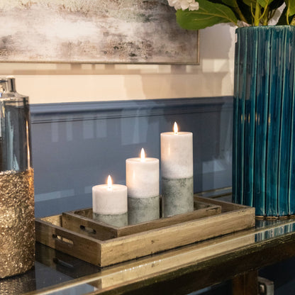 Luxe Collection Natural Glow 3x8 Stone LED Wax Candle