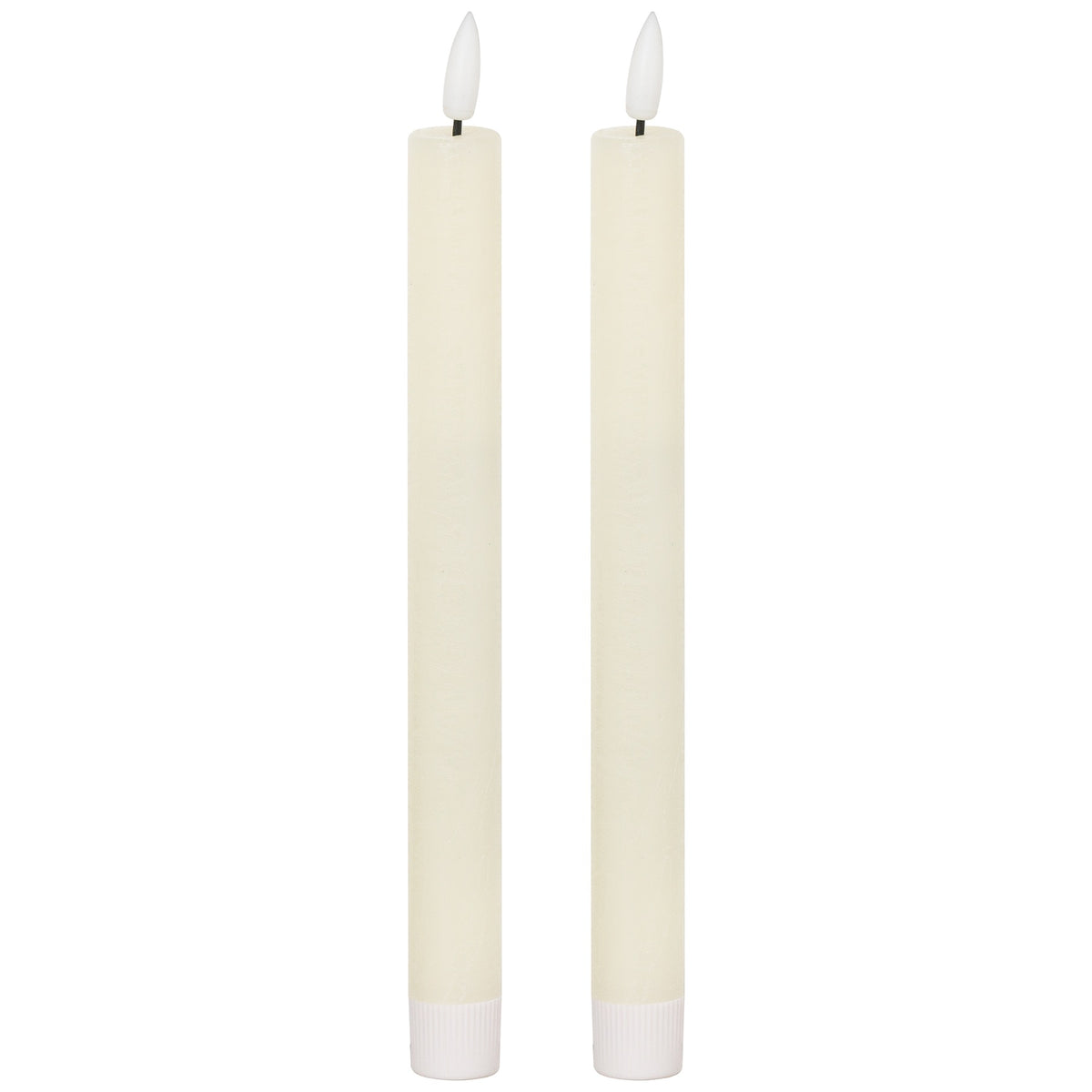 Luxe Collection Natural Glow S/ 2 Ivory LED Dinner Candles - WHITE