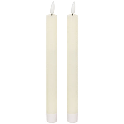 Luxe Collection Natural Glow S/ 2 Ivory LED Dinner Candles - WHITE