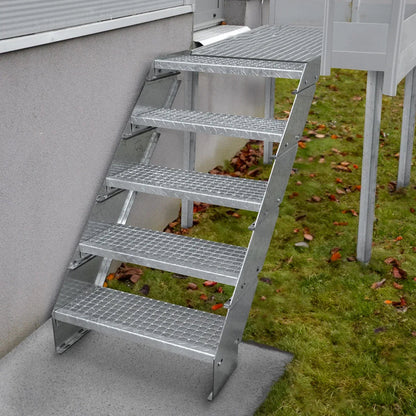 Adjustable 8 Section Galvanised Staircase - 600mm Wide