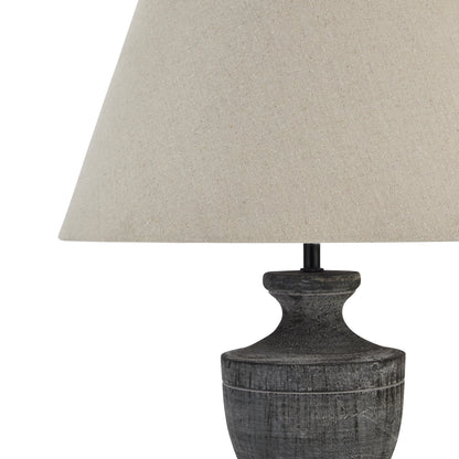 Incia Urn Wooden Table Lamp - BROWN