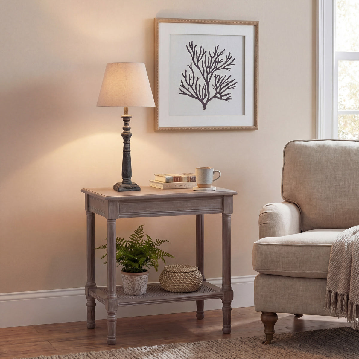 Incia Column Table Lamp - BROWN