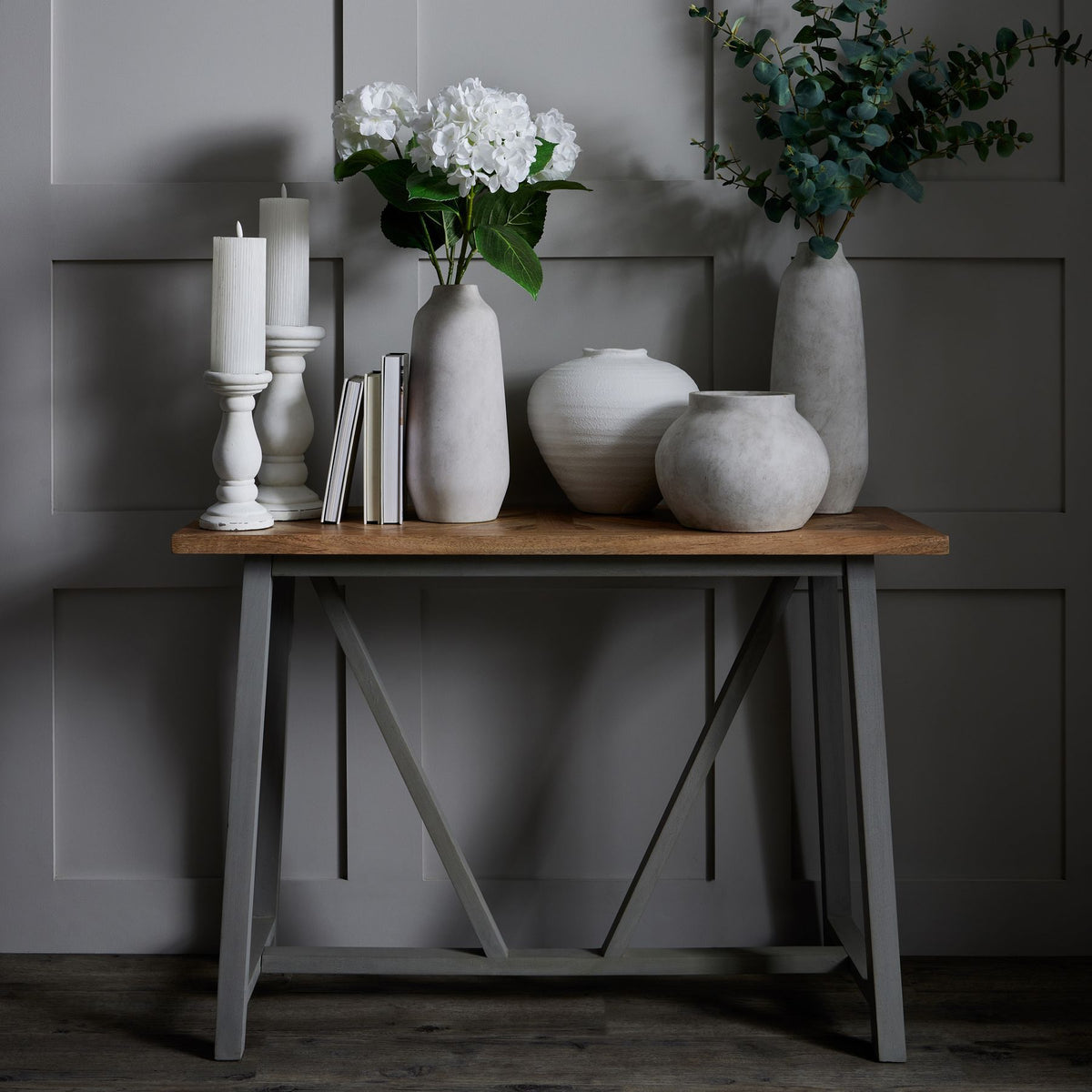 Darcy Ople Large Tall Vase - STONE