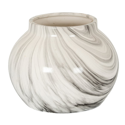 Marble Effect Planter - WHITE