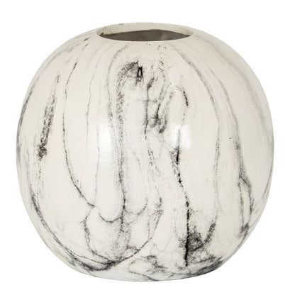 Marble Effect Pudding Vase - WHITE