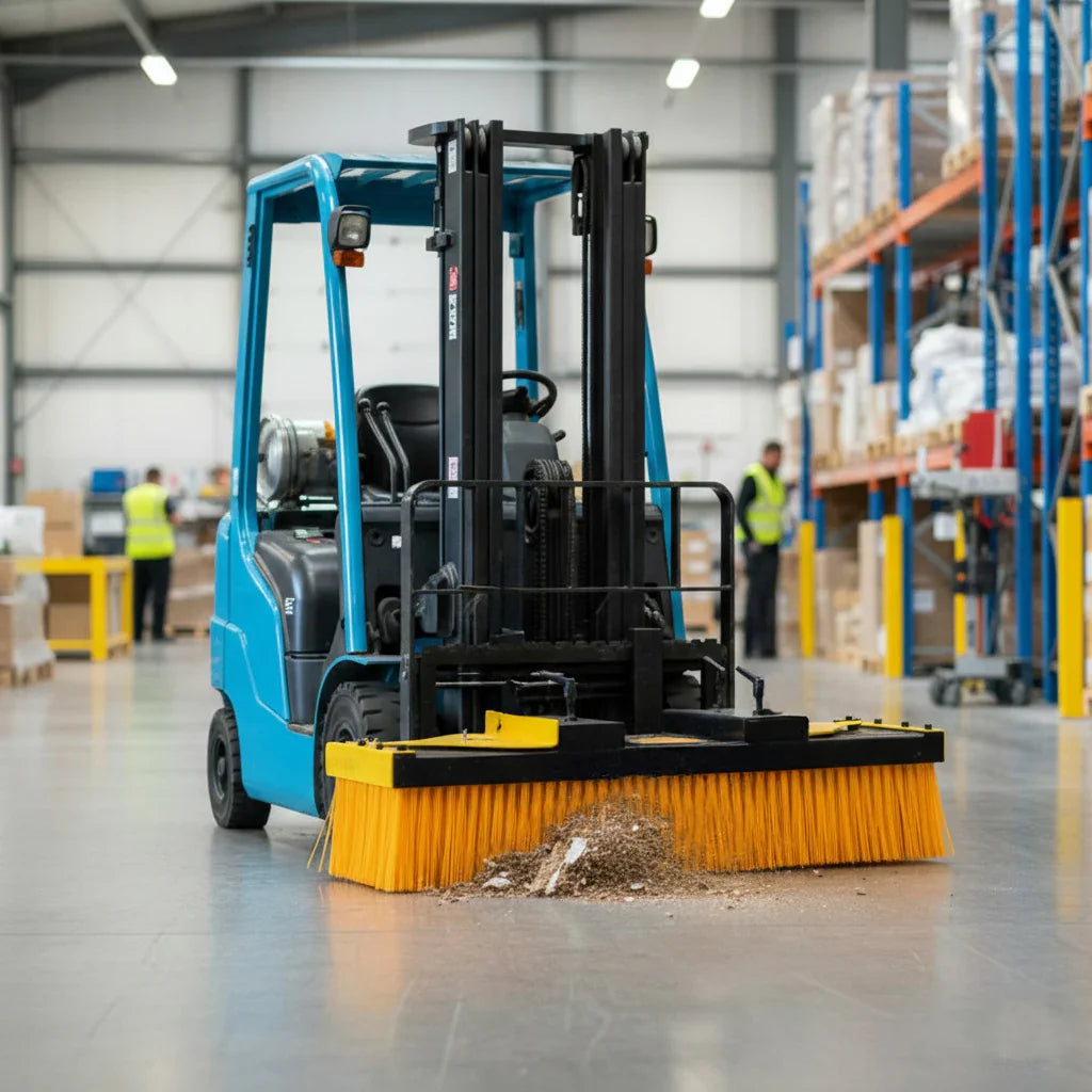 Forklift Sweeper Brush With Stands