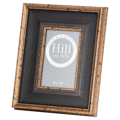 Black Antique Gold Beaded 4X6 Photo Frame
