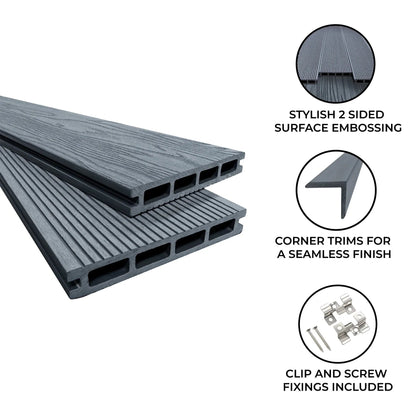 Composite Decking Boards x 5 – Grey