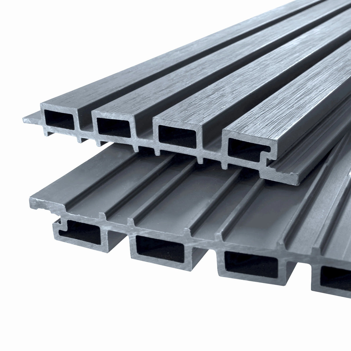 WPC Slatted Wall Cladding x 4 Panels – Grey