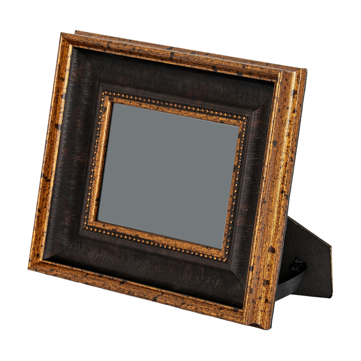 Black And Antique Gold Beaded 5X7 Photo Frame