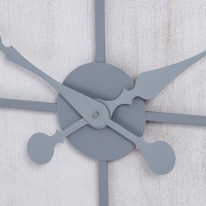 Roza Panelled Wall Clock - SILVER