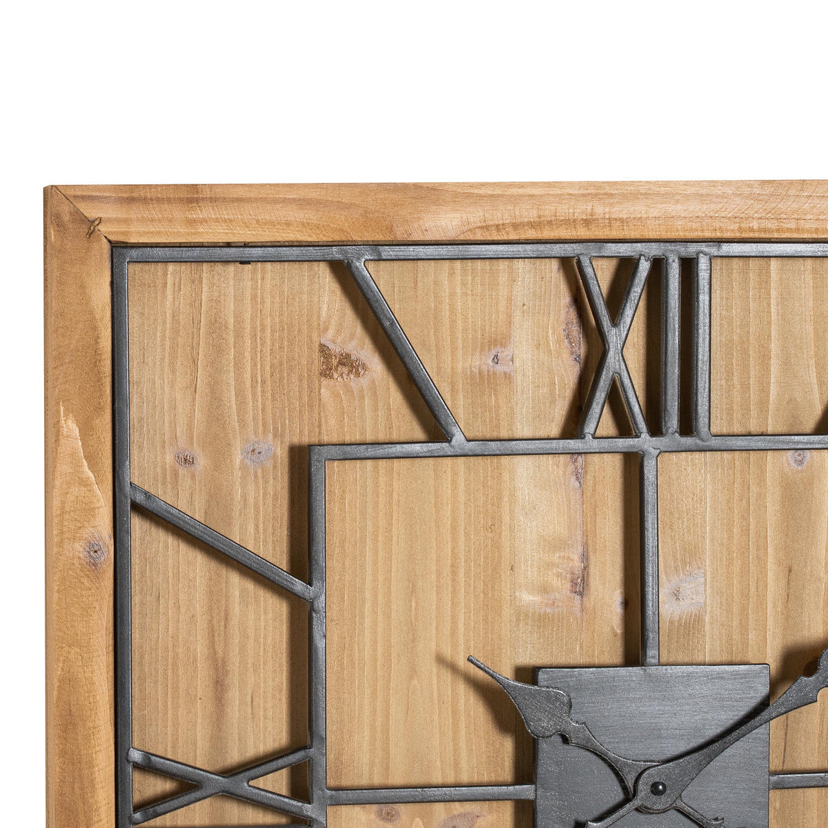 Williston Square Wooden Wall Clock - BROWN
