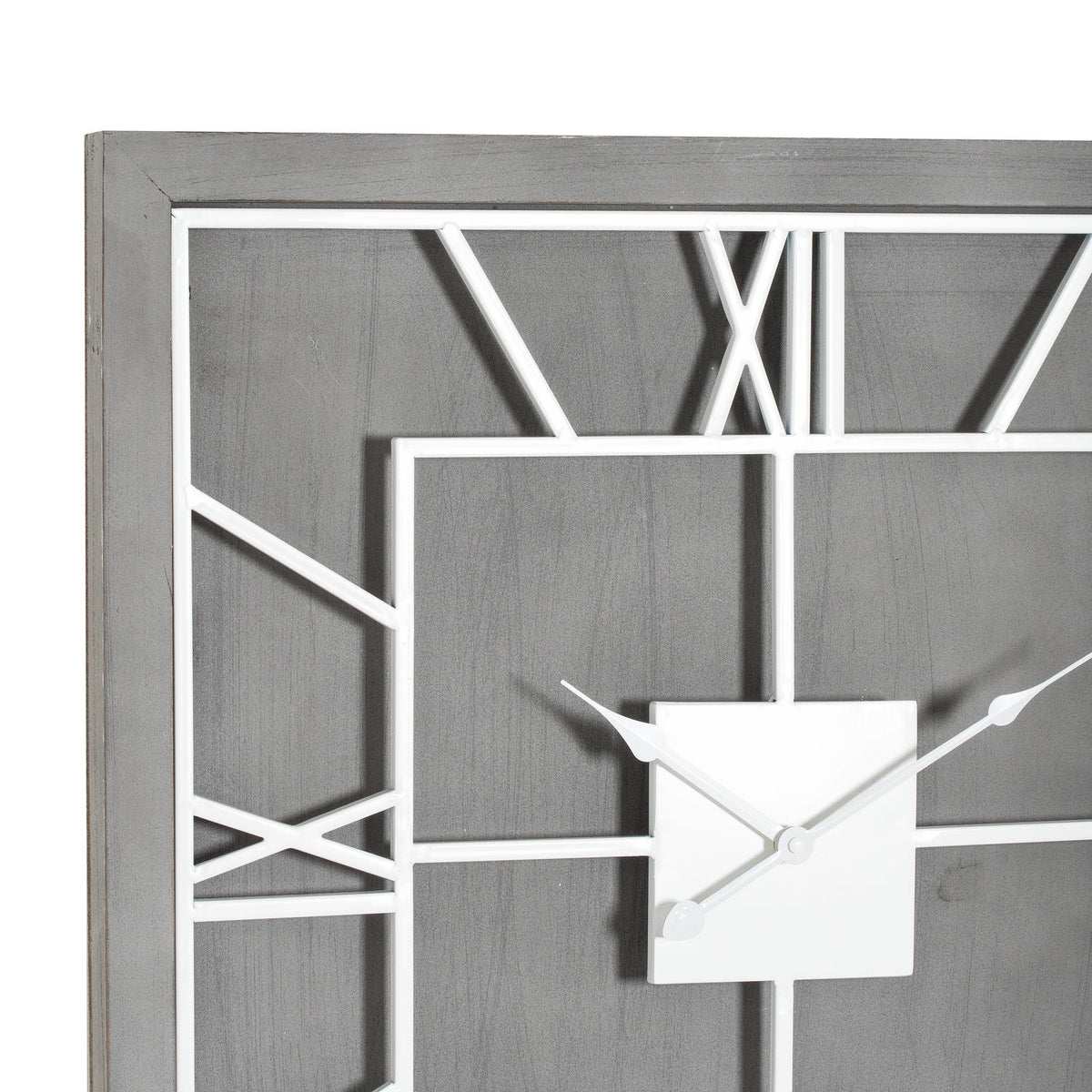 Williston Grey Square Wall Clock - SILVER