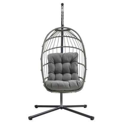 Rattan Hanging Egg Chair – Grey