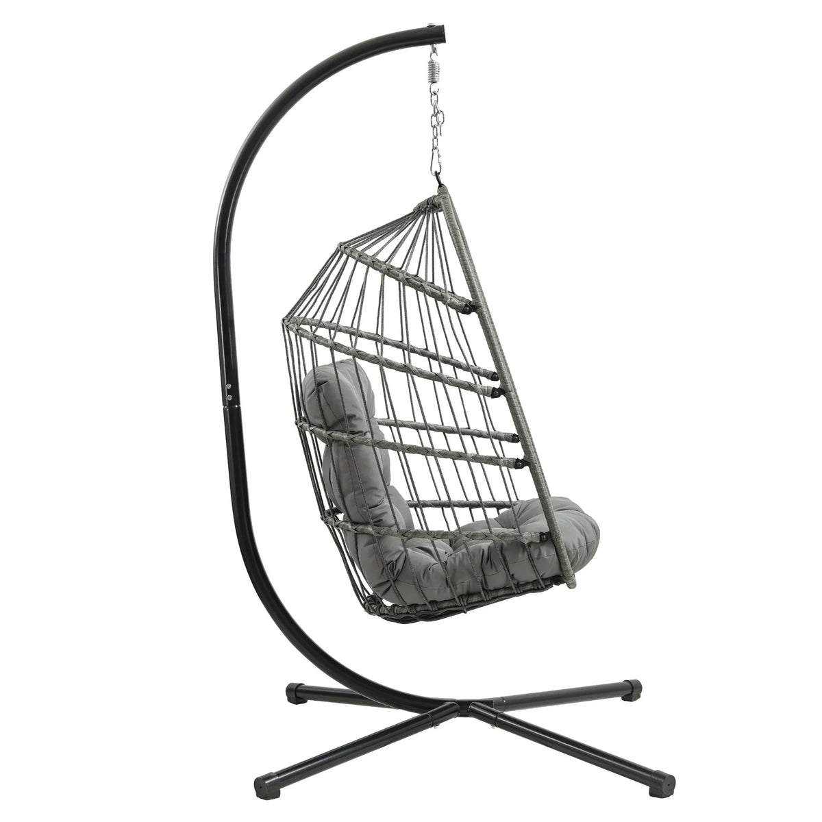 Rattan Hanging Egg Chair – Grey