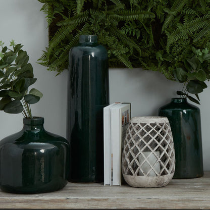 Garda Emerald Glazed Liv Vase - GREEN