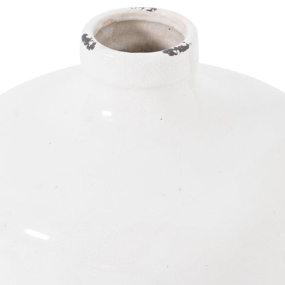 Garda Glazed Eve Vase - WHITE