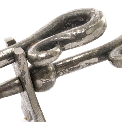 Antique Pewter Crook Handled Hearth Tidy - ANTIQUE SILVER