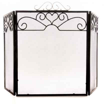 Chrome Topped Three Fold Fire Screen - SILVER