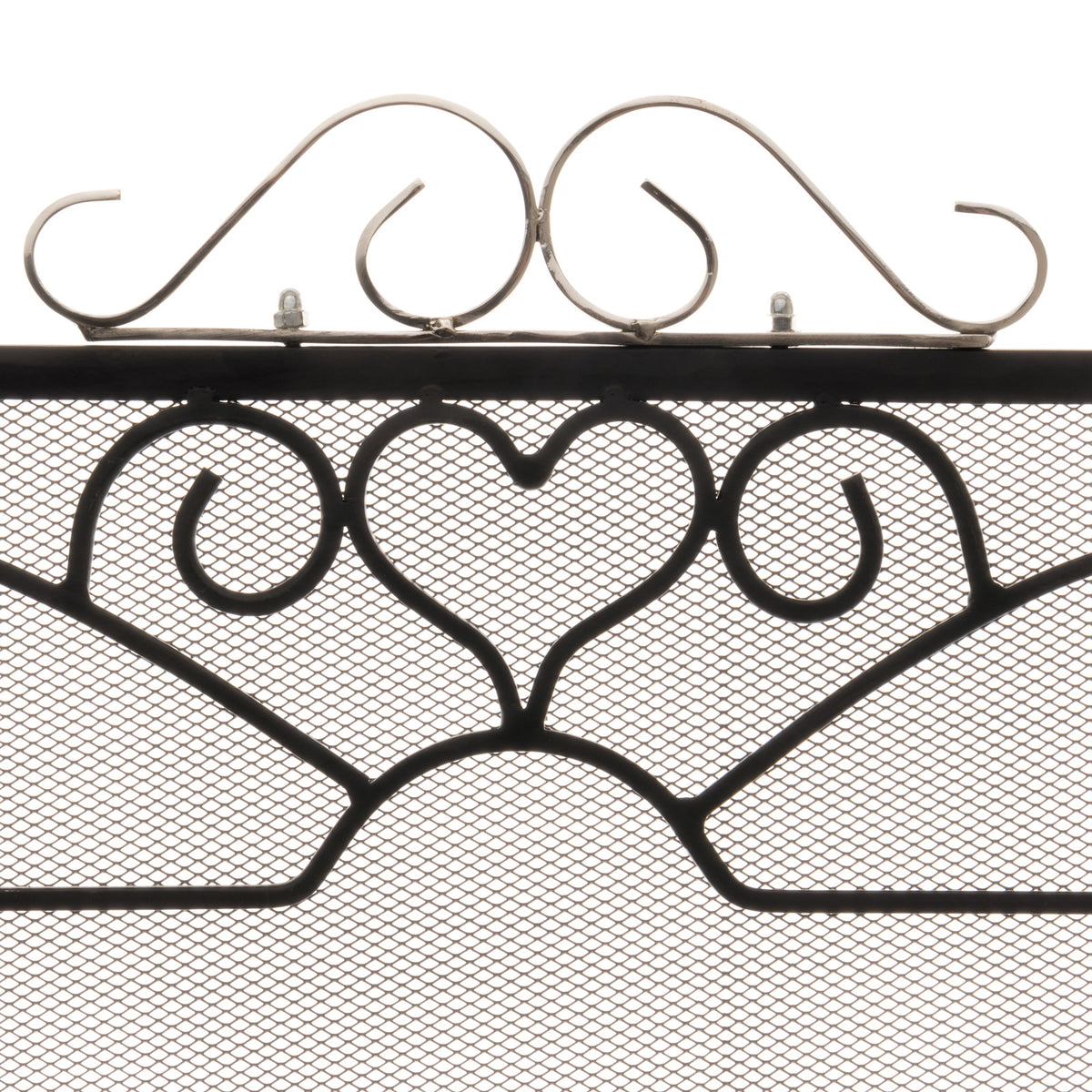 Chrome Topped Three Fold Fire Screen - SILVER