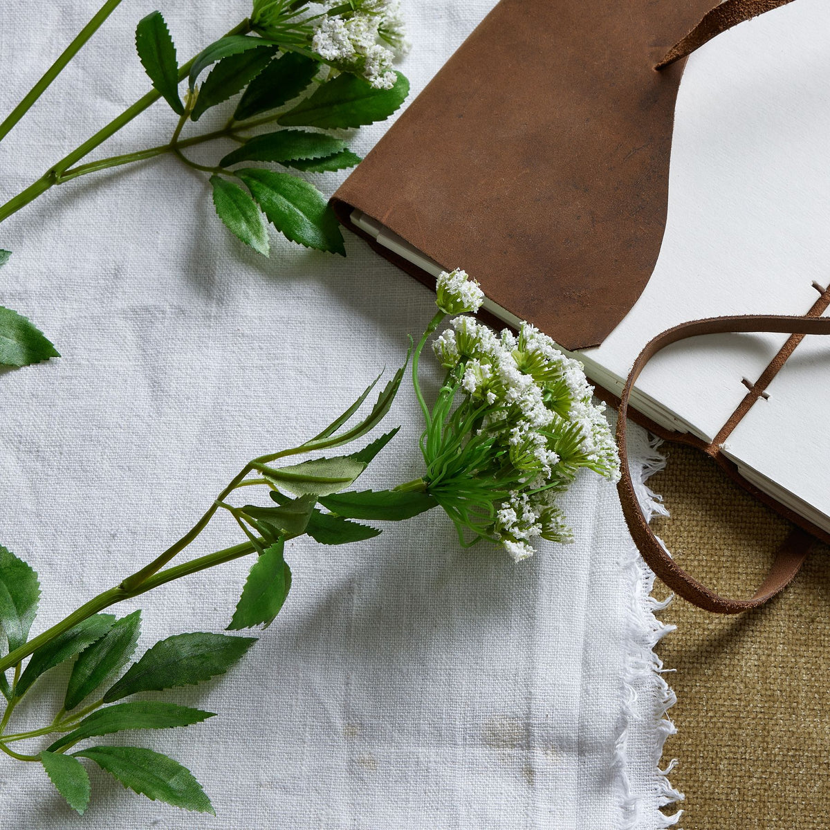 Faux White Cow Parsley Ammi - GREEN