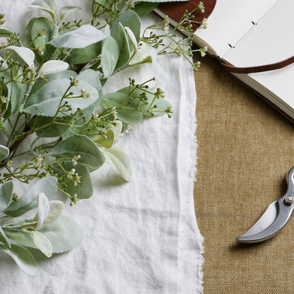 Large Winter Sprig With Lambs Ear And Wax Flower - GREEN