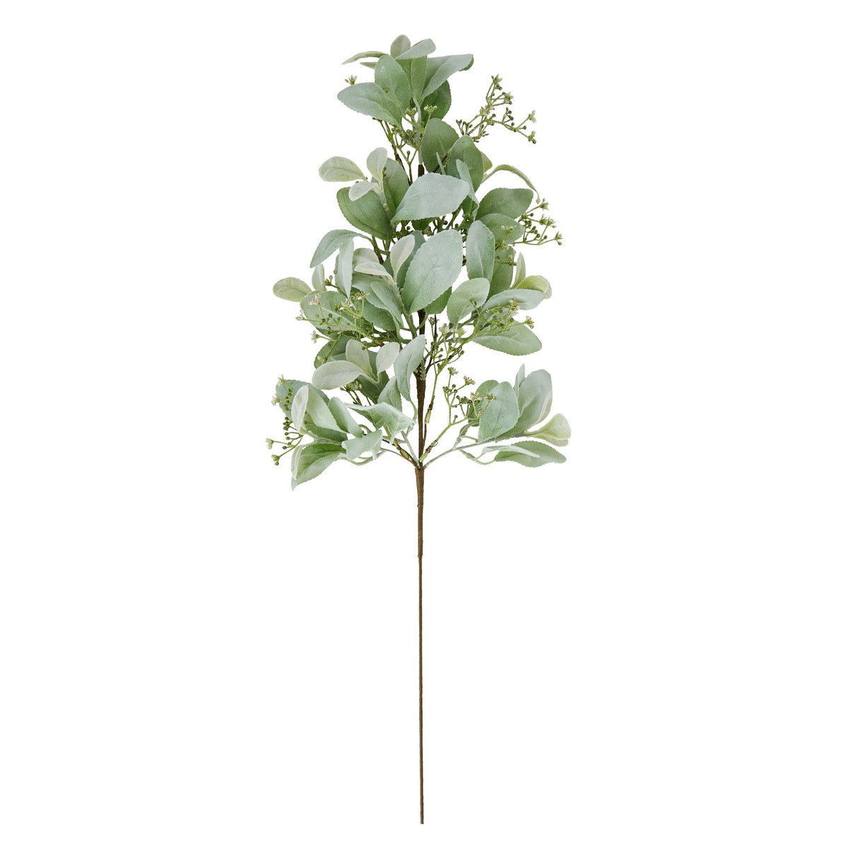 Large Winter Sprig With Lambs Ear And Wax Flower - GREEN