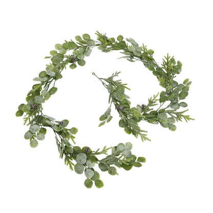 Frosted Pine And Eucalyptus Garland - WHITE