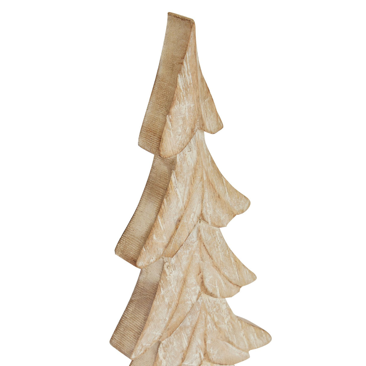 Carved Wood Christmas Tree - BROWN