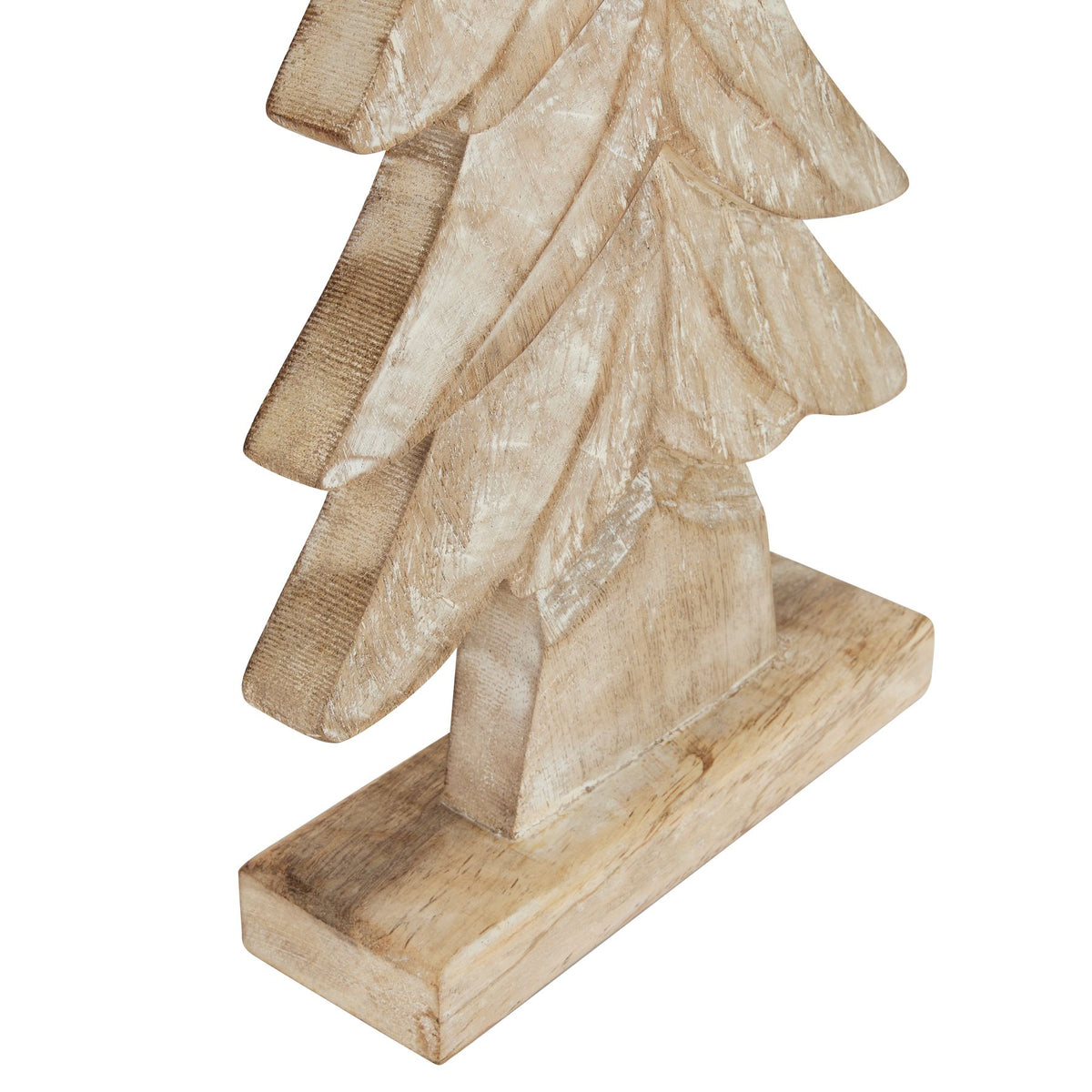 Carved Wood Christmas Tree - BROWN