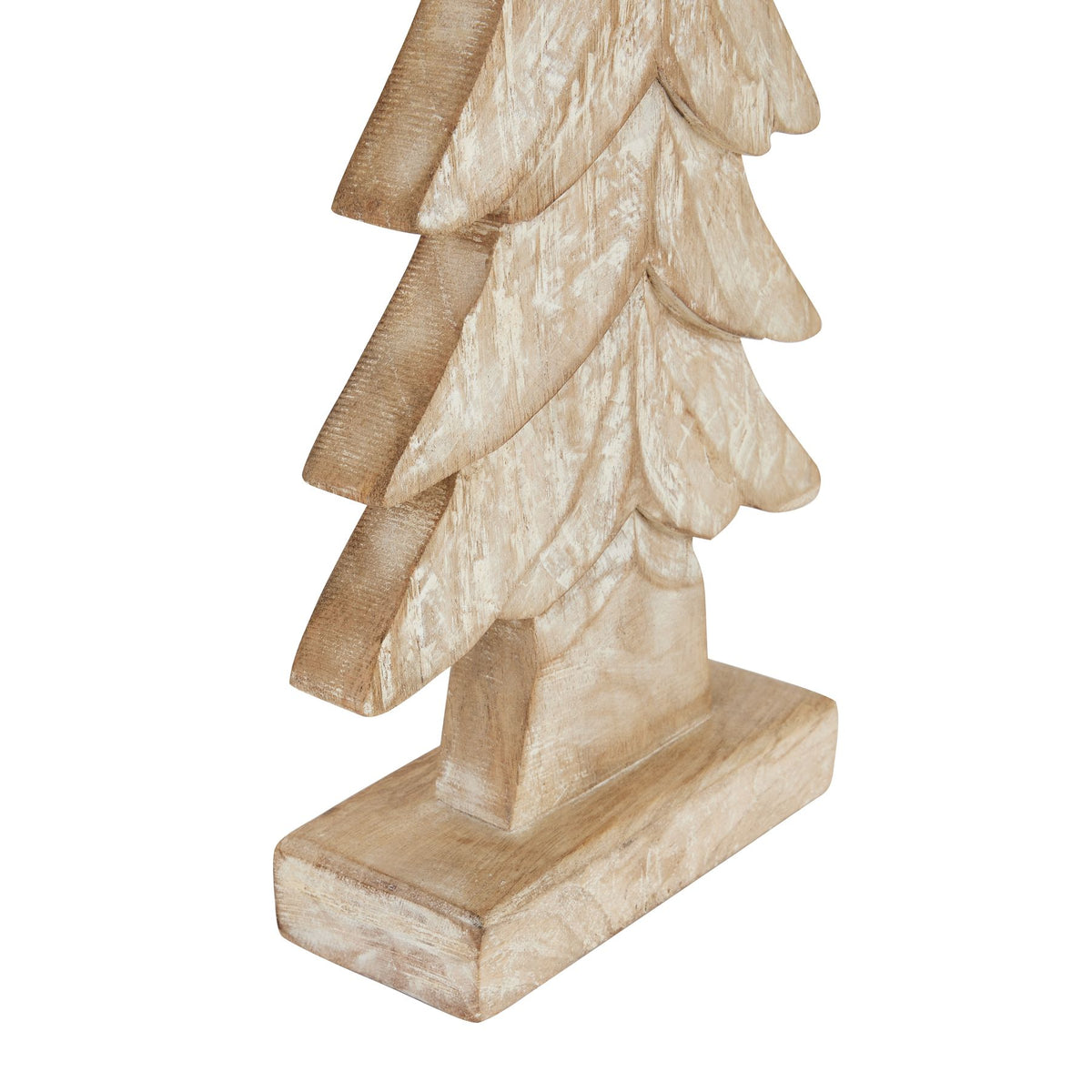 Carved Wood Large Christmas Tree - BROWN