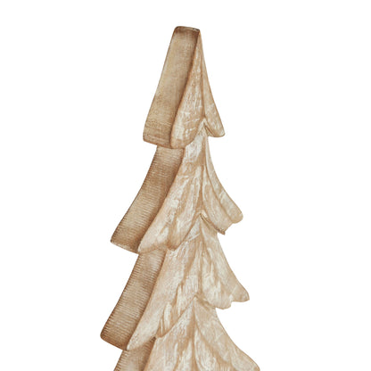 Carved Wood Large Christmas Tree - BROWN