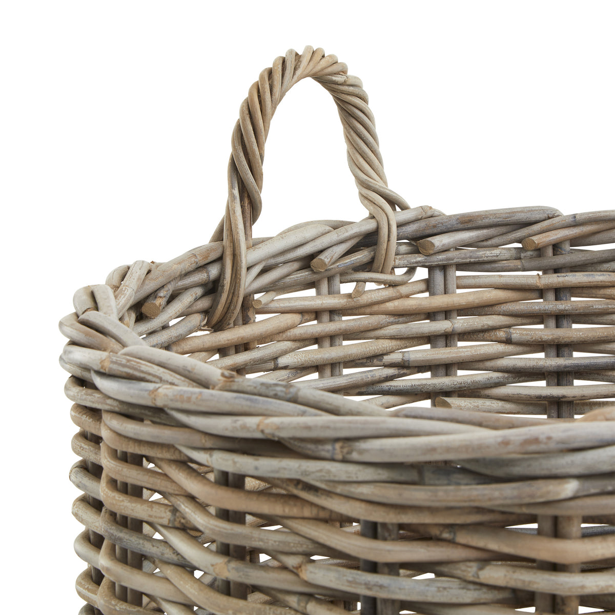 Set of 3 Kubu Rattan Round Storage Baskets - BROWN