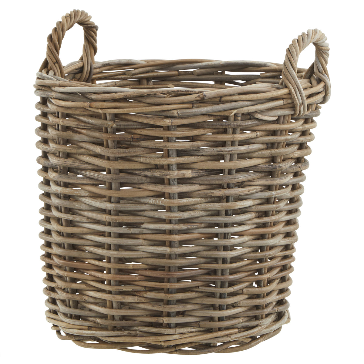 Set of 3 Kubu Rattan Round Storage Baskets - BROWN