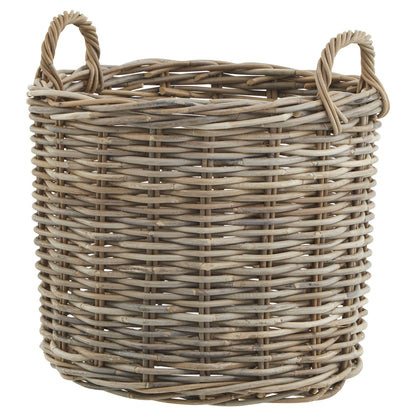 Set of 3 Kubu Rattan Round Storage Baskets - BROWN