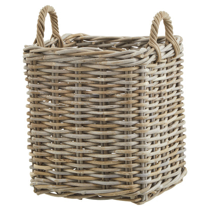 Set of 3 Kubu Rattan Square Storage Baskets - BROWN