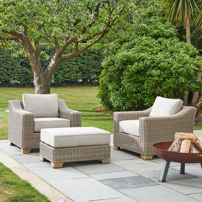 Capri Collection Outdoor Foot Stool - BEIGE
