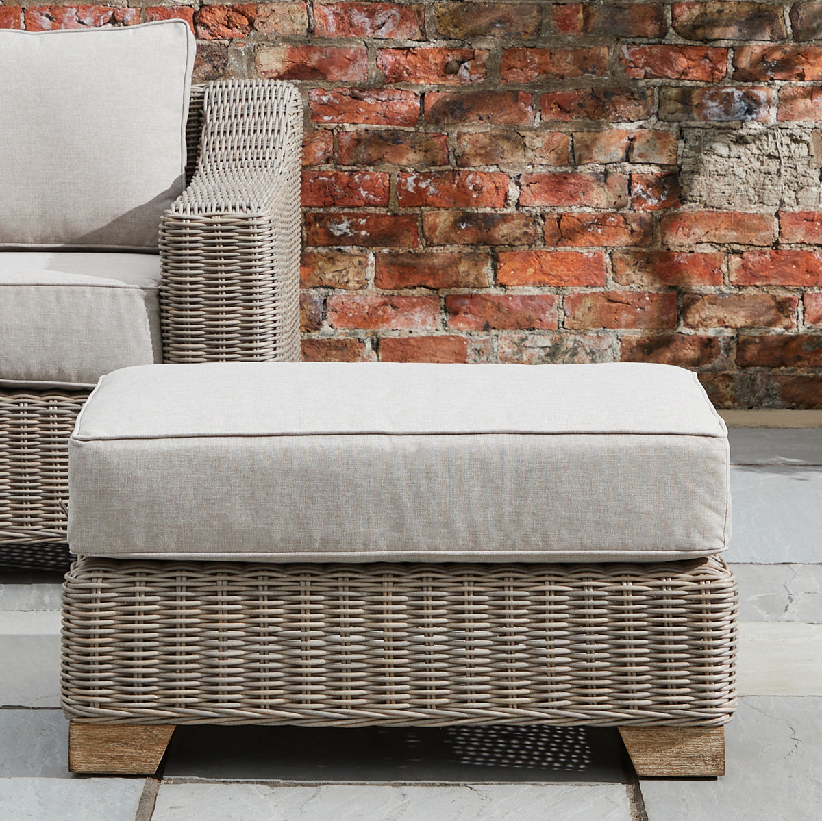 Capri Collection Outdoor Foot Stool - BEIGE