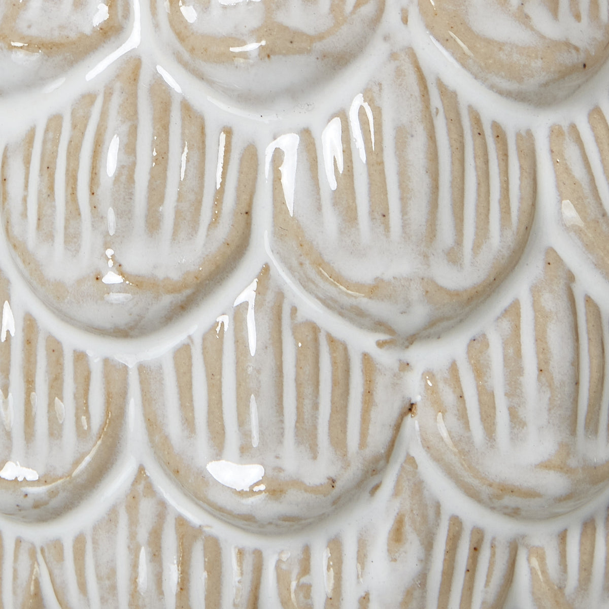 Medium Ceramic Pine Cone Trinket Dish With Lid - WHITE