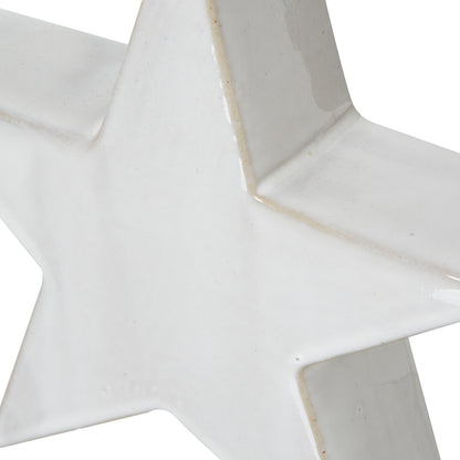 Large Ceramic Standing Star Decoration - ANTIQUE WHITE