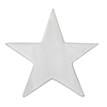 Large Ceramic Standing Star Decoration - ANTIQUE WHITE