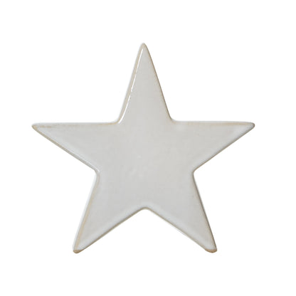 Small Ceramic Standing Star Decoration - ANTIQUE WHITE