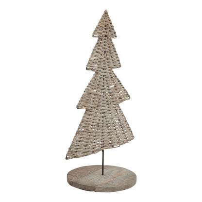 The Noel Collection Large Wicker Tree Ornament - BROWN