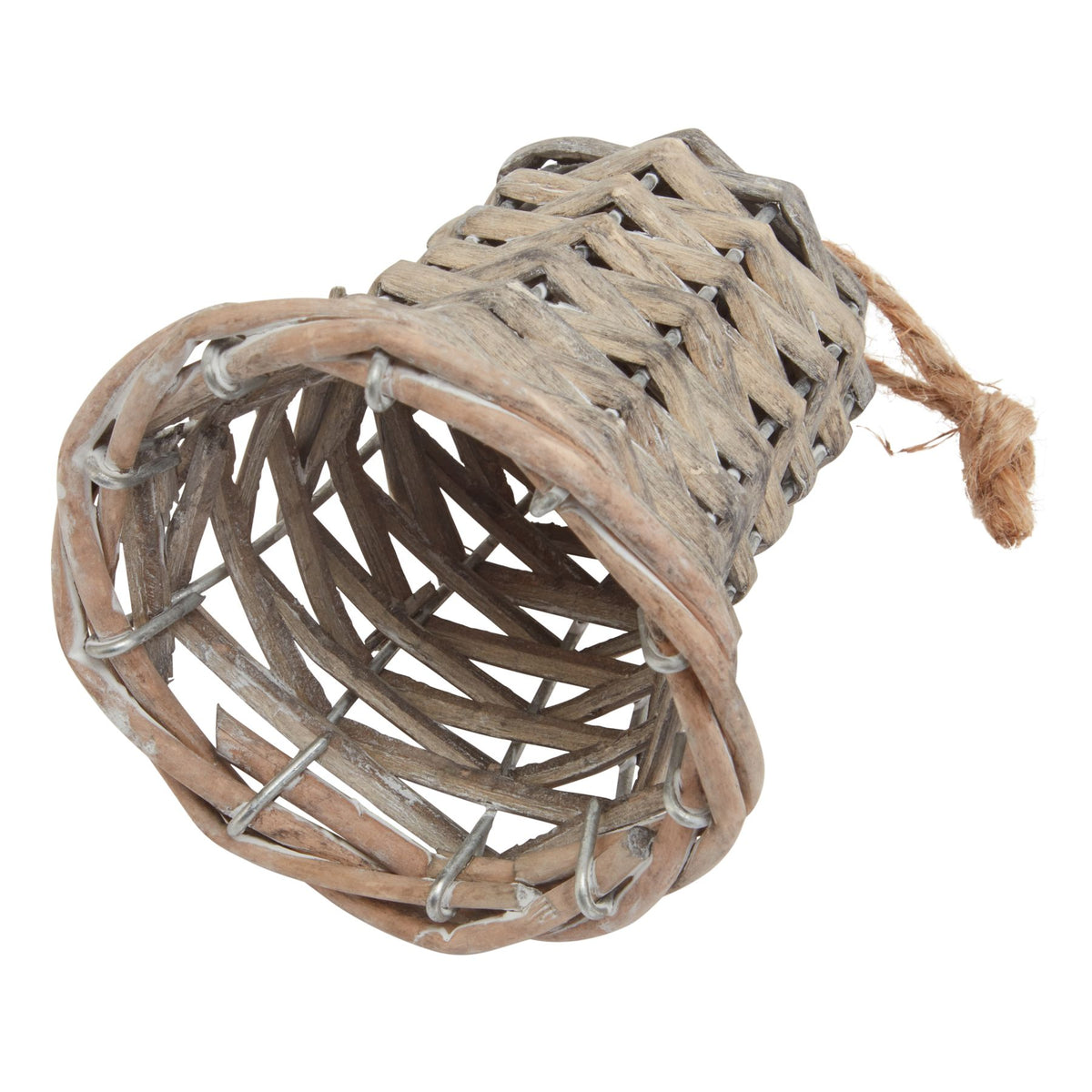 The Noel Collection Small Wicker Bell Decoration - BROWN