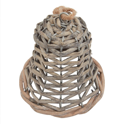 The Noel Collection Small Wicker Bell Decoration - BROWN