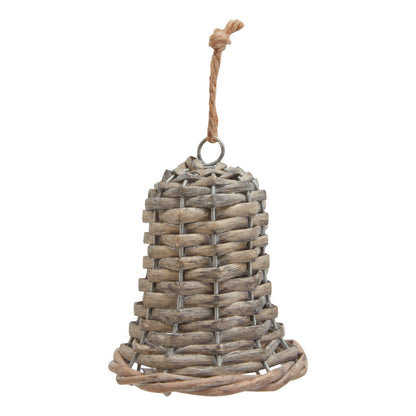 The Noel Collection Small Wicker Bell Decoration - BROWN