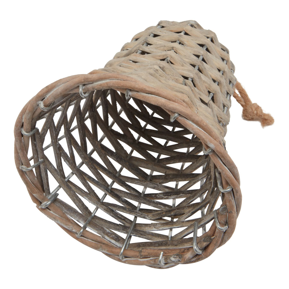 The Noel Collection Medium Wicker Bell Decoration - BROWN