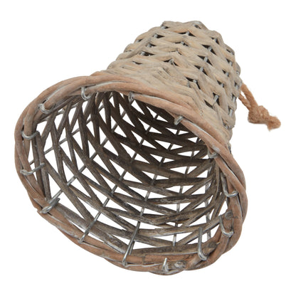 The Noel Collection Medium Wicker Bell Decoration - BROWN