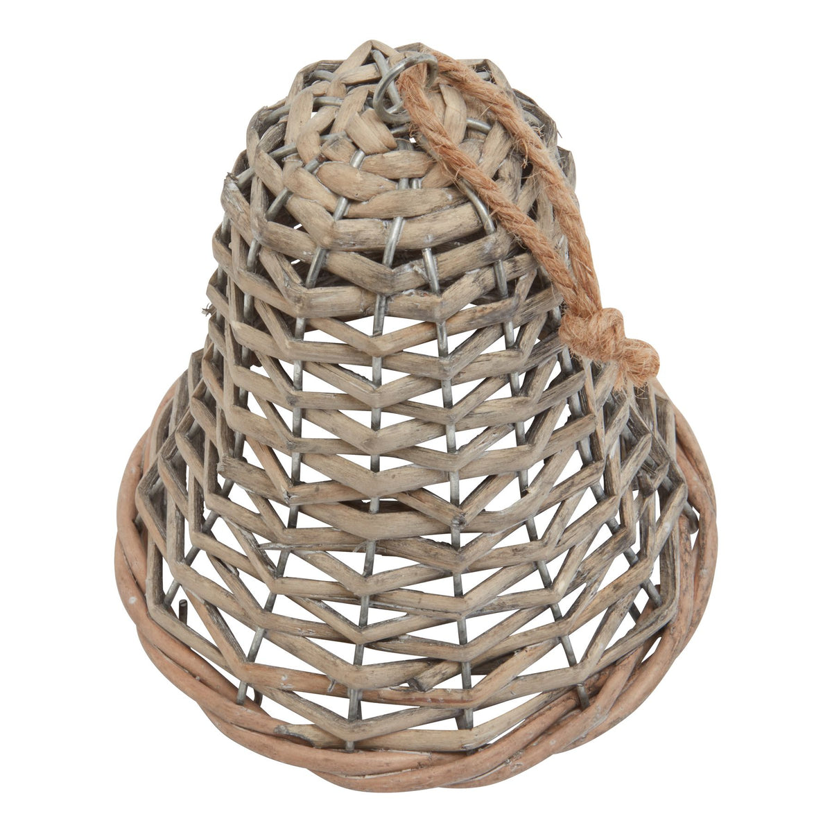 The Noel Collection Medium Wicker Bell Decoration - BROWN