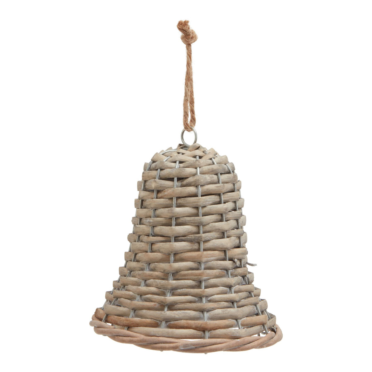 The Noel Collection Medium Wicker Bell Decoration - BROWN